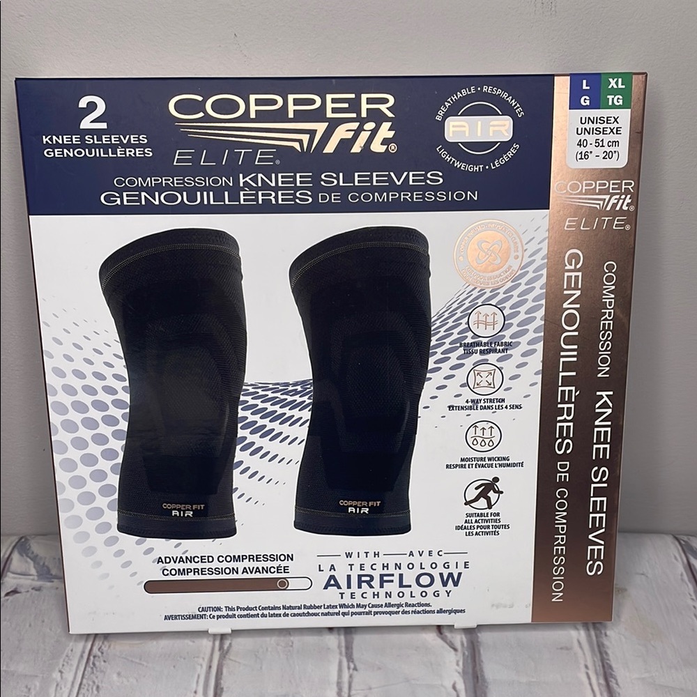 Copper Fit Elite Compression Knee Sleeves 2 Pack